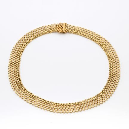 Collier ras du cou en or, composé d'un large maill