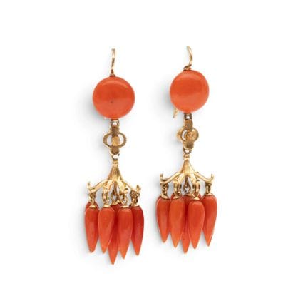 A pair of 19th-century French chandelier earrings.