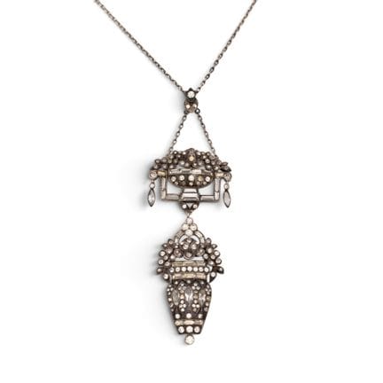 Impressionnant collier Art déco en strass, représe