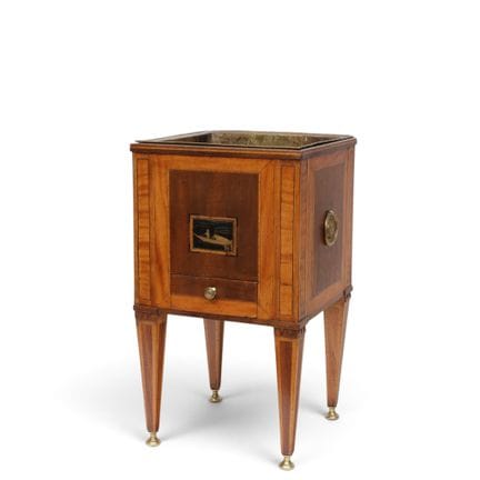 Stufa in legno satinato, stile Luigi XVI, XVIII se