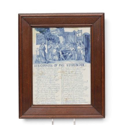 Delft, targa in ceramica blu e bianca, “Un cristia