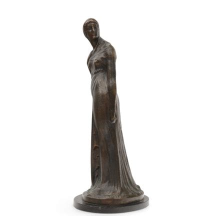 B. Matějíček, scultura in bronzo patinato marrone,