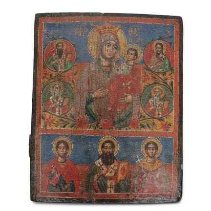 Grecia, icona, 1800 circa. Raffigura la Madonna co