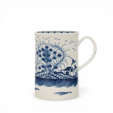 Worcester, tazza in porcellana blu e bianca, XVIII