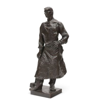 Bretislav Benda (1897-1983), scultura con patina m