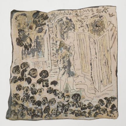 Lies Cosijn (1931-2016), targa in ceramica, “Uomo 