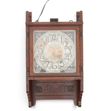 Orologio da parete in legno di quercia, 1910 circa