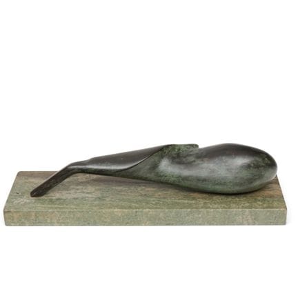 Scultura in bronzo patinato di verde, XX secolo. S