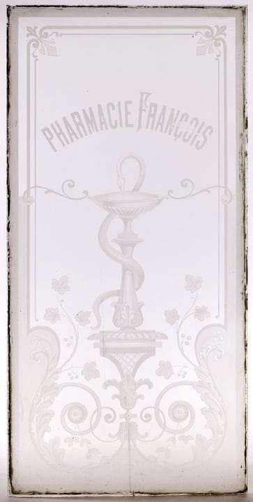 Francia, due vetri acidati, “Pharmacie François”, 