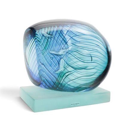 Göran Wärff (1933-2022), scultura in vetro blu, pe