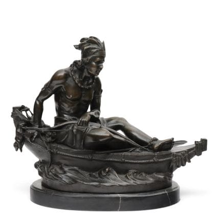 Ispirata a Duchoiselle, scultura in bronzo patinat