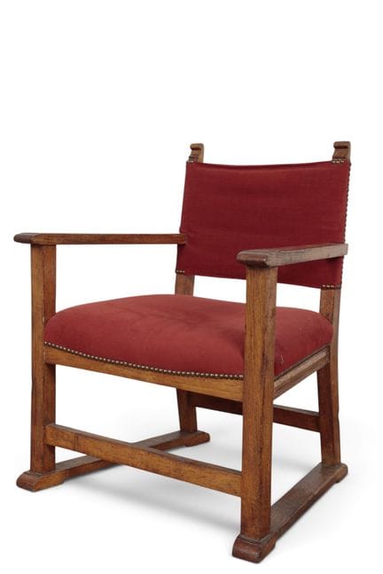 Poltrona da camino in legno di quercia, Adolf Loos