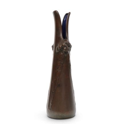 Vaso decorativo in plastica galvanizzata, stile Ar