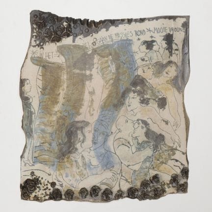 Lies Cosijn (1931-2016), targa in ceramica, “Nel c