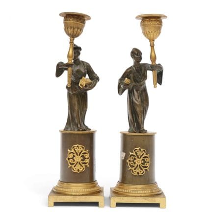 Francia, par de candelabros de un solo brazo de es