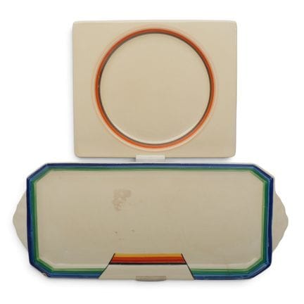 Clarice Cliff, due ciotole in terracotta, 1920 cir