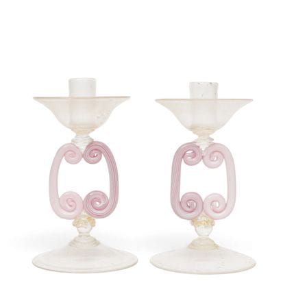 Un par de candelabros «Facon de Venise», de una so