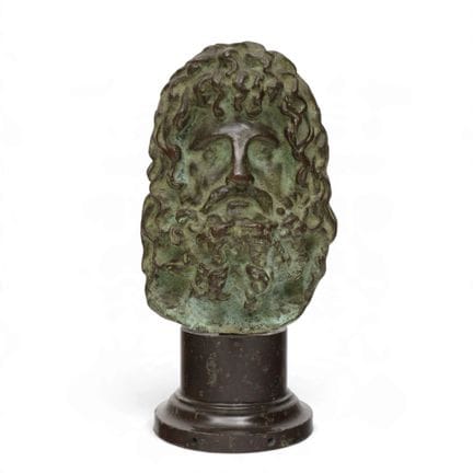 Italia, scultura in bronzo patinato di verde, “Zeu