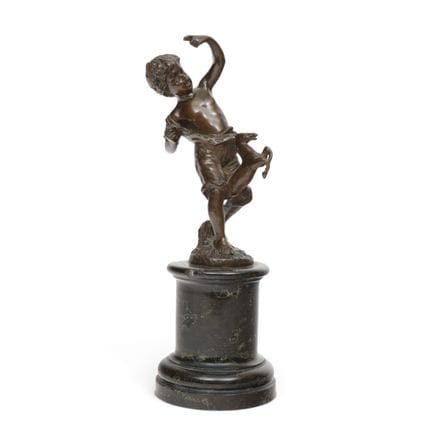 Francia, statuetta in bronzo, ragazzo con cavallo 