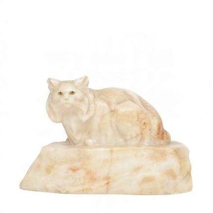 Scultura in marmo di un gatto di Kochendorfer, 192