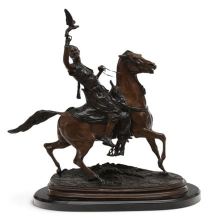 Ispirata a P. J. Mene, scultura in bronzo patinato