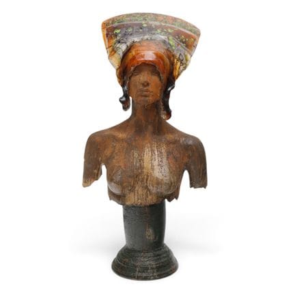 Hans Janssen (1952), busto in ceramica e vetro, “G