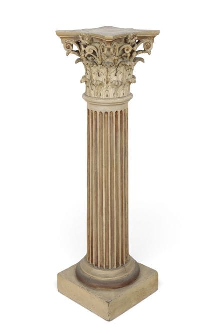 Colonna corinzia in legno intagliato, 1800 circa. 