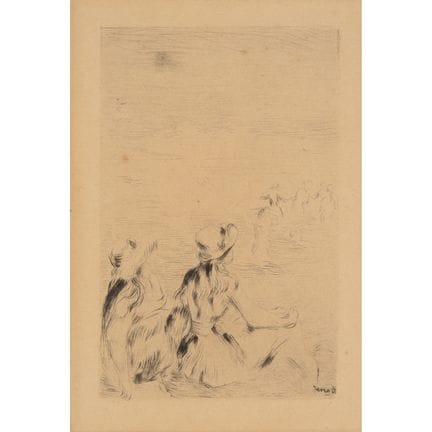 奥古斯特·雷诺阿（1894-1979），据
《伯内瓦尔的海滩》
干刻版画


画纸尺寸：18.5 ×