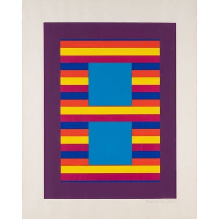 Earl B. MILLER (1930-2003)
Two blue Square
Serigra