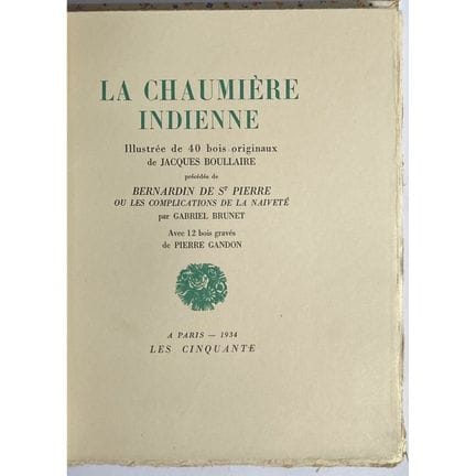 BERNARDIN DE SAINT PIERRE (Jacques-Henri).
La Chau