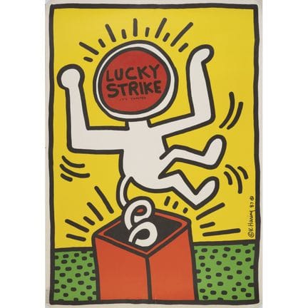 基思·哈林（1958-1990），据
《Lucky Strike》改编。海报
丝网印刷
有折痕和断裂