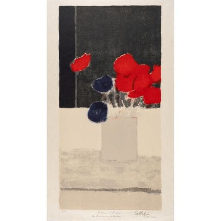 Bernard CATHELIN (1919-2004)
Anémonas rojas y azul