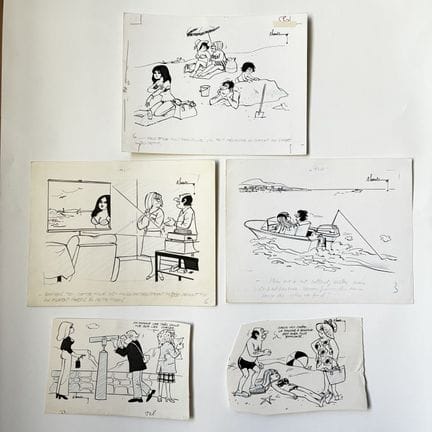 安德烈·哈维克（1918-2010）
《在海滩上》——五幅签名原创幽默插画合集
“相信我，亲爱的，口
