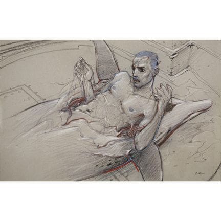 恩基·比拉尔（Enki BILAL，1951年出生）
《空气的颜色》
一幅超大尺寸的素描作品，灰色调