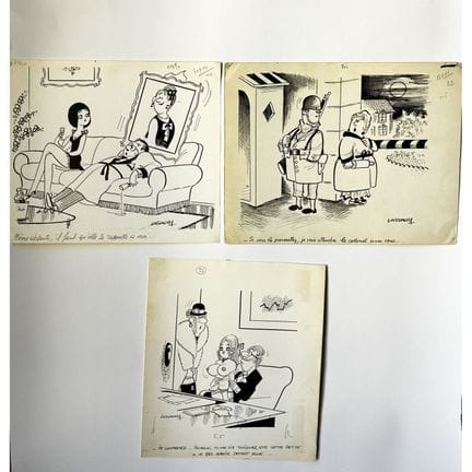 Robert LASSALVY (1932–2001)
Infidèles—Set of three