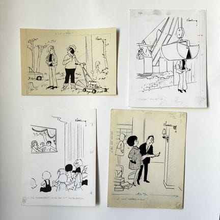 安德烈·哈维克（André HARVEC，1918-2010）
其他 - 一套四幅署名原创幽默插画
