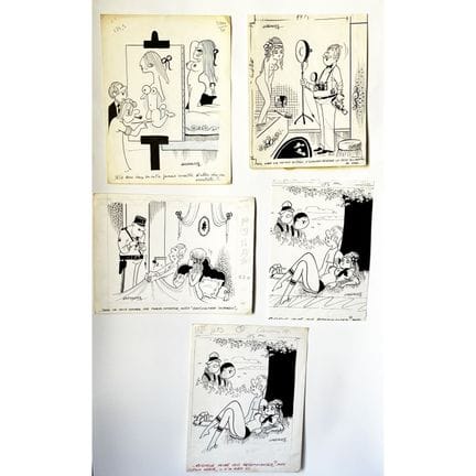 罗伯特·拉萨尔维（1932-2001）
《搭讪者》（3）——一套四幅署名原创幽默插画
“玛丽，在你离