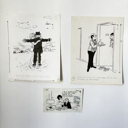 安德烈·哈维克（1918-2010）
《各式情侣》（2）——一套三幅署名原创幽默插画
“你为自己有一
