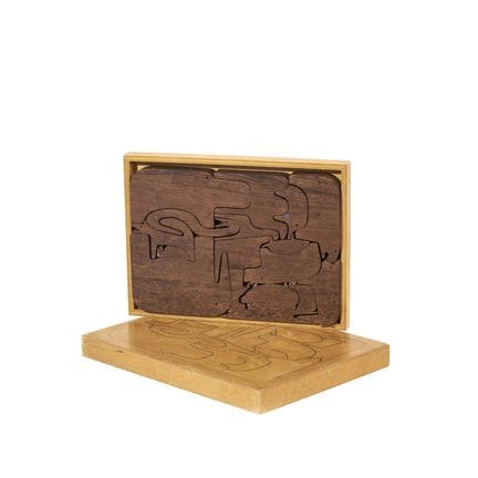ENZO MARI (1932–2020)
„16 ANIMALI“
Holzpuzzle mit 