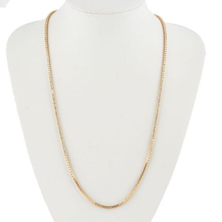 ORO DE 14 QUILATES, DIAMANTES
Collar tipo «río» de