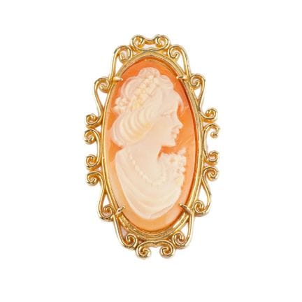 ORO DE 10K, CAMEO / 10K GOLD, CAMEO
Broche-colgant