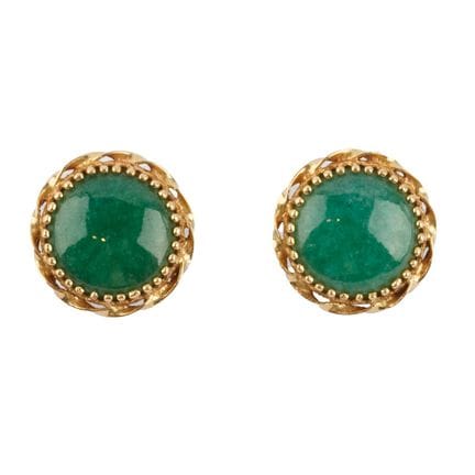 ORO DE 14 K, JADEÍTA / 14K GOLD
Pendientes de oro 