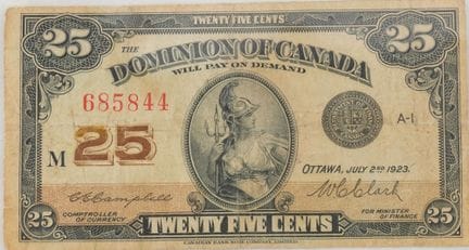 DOMINION OF CANADA 1923
Dominion of Canada 25 cent