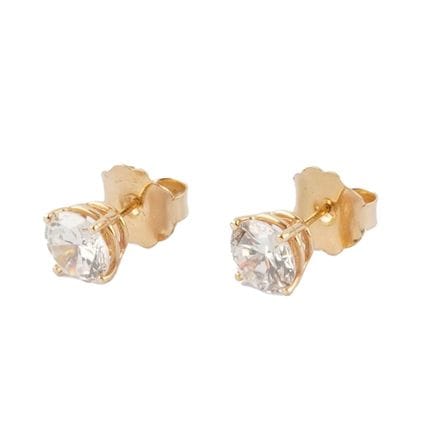 14K GOLD
14K yellow gold earrings set with sparkli