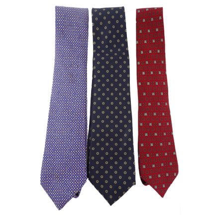 TIES
Set of three ties by Hermès, Lanvin, and E. M