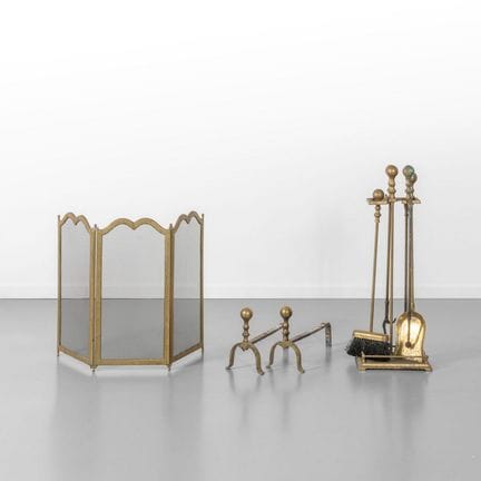 A SET OF FIREPLACE TOOLS from the 1960s. 
Includes