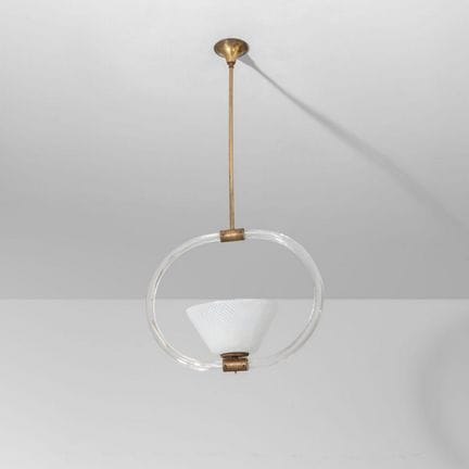MURANO  anni '40.
Una lampada a sospensione.
Vetro