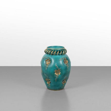 DERUTA, 1950s.
An umbrella stand.
Ceramic with gol