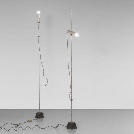 GINO SARFATTI  ARTELUCE  1957.
Due lampade da terr