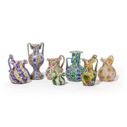 FRATELLI TOSO  1920.
A set of seven small vases ma